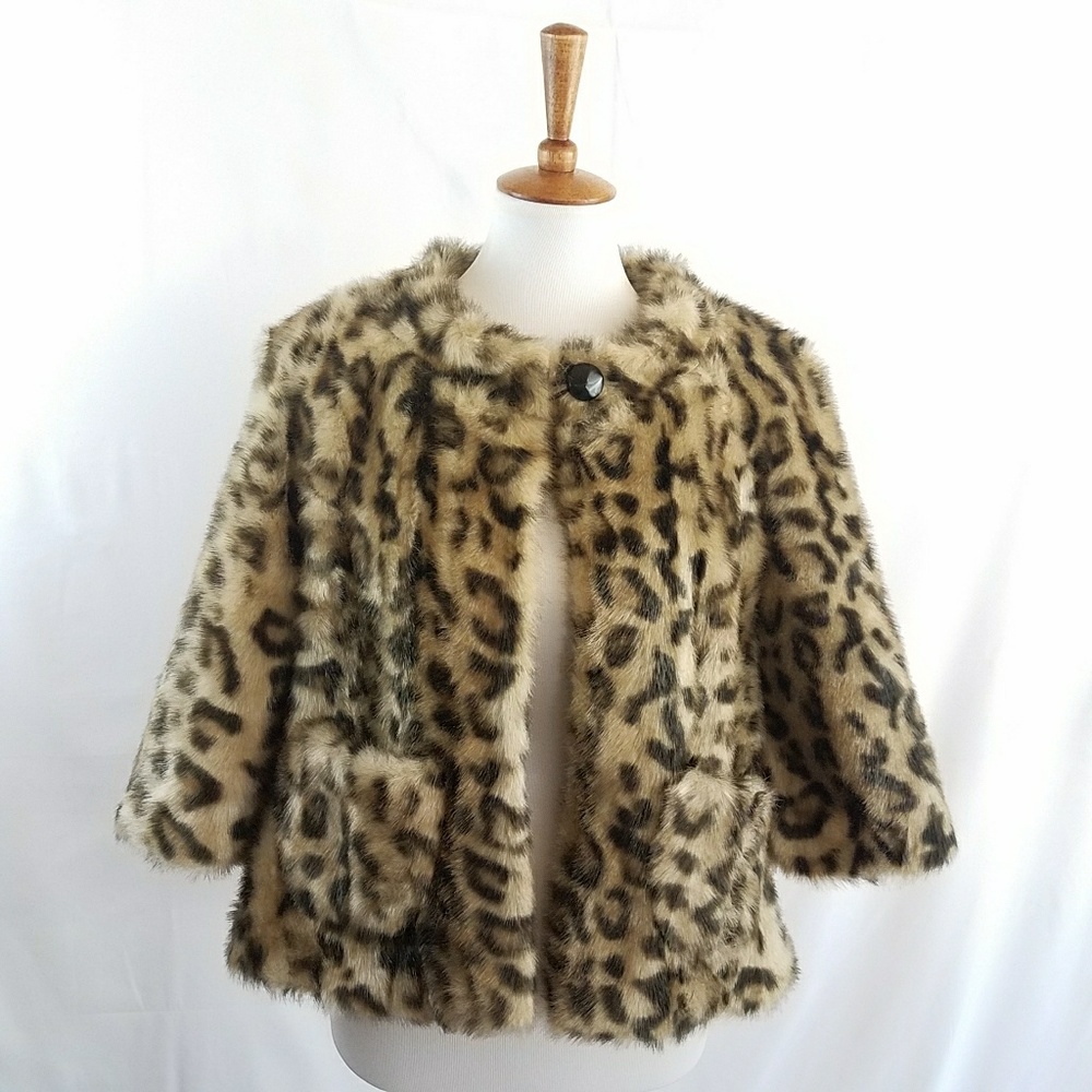 🚫Elevenses Out of the Wild Faux Fur Coat Jacket 6 - Picture 2 of 8